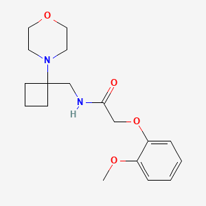 2-(2-Methoxyphenoxy)-N-[(1-morpholin-4-ylcyclobutyl)methyl]acetamide
