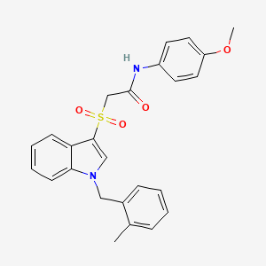 molecular formula C25H24N2O4S B2862058 N-(4-methoxyphenyl)-2-((1-(2-methylbenzyl)-1H-indol-3-yl)sulfonyl)acetamide CAS No. 850932-80-8