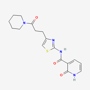 molecular formula C17H20N4O3S B2862074 2-oxo-N-(4-(3-oxo-3-(piperidin-1-yl)propyl)thiazol-2-yl)-1,2-dihydropyridine-3-carboxamide CAS No. 1091409-55-0