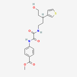 Methyl 4-({[5-hydroxy-3-(thiophen-3-yl)pentyl]carbamoyl}formamido)benzoate