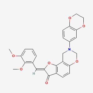 (Z)-8-(2,3-dihydrobenzo[b][1,4]dioxin-6-yl)-2-(2,3-dimethoxybenzylidene)-8,9-dihydro-2H-benzofuro[7,6-e][1,3]oxazin-3(7H)-one