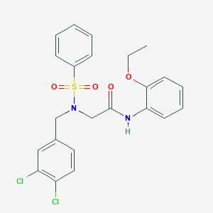 molecular formula C23H22Cl2N2O4S B286208 2-[(3,4-dichlorobenzyl)(phenylsulfonyl)amino]-N-(2-ethoxyphenyl)acetamide 
