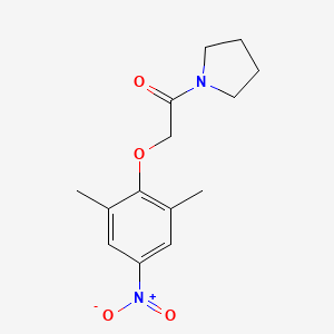 molecular formula C14H18N2O4 B2862084 1-[(2,6-二甲基-4-硝基苯氧基)乙酰基]吡咯烷 CAS No. 893765-31-6