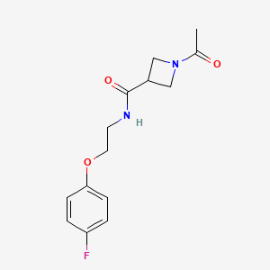 molecular formula C14H17FN2O3 B2862089 1-乙酰基-N-(2-(4-氟苯氧基)乙基)氮杂环丁烷-3-甲酰胺 CAS No. 1421452-88-1