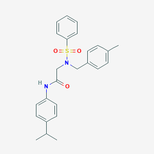 molecular formula C25H28N2O3S B286209 N-(4-isopropylphenyl)-2-[(4-methylbenzyl)(phenylsulfonyl)amino]acetamide 