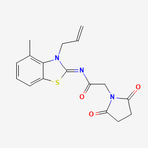 (Z)-N-(3-allyl-4-methylbenzo[d]thiazol-2(3H)-ylidene)-2-(2,5-dioxopyrrolidin-1-yl)acetamide