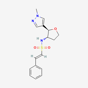 molecular formula C16H19N3O3S B2862093 (E)-N-[(2R,3S)-2-(1-Methylpyrazol-4-yl)oxolan-3-yl]-2-phenylethenesulfonamide CAS No. 2223541-67-9