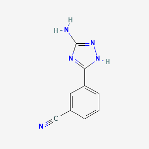 molecular formula C9H7N5 B2862105 3-(5-Amino-4H-1,2,4-triazol-3-YL)benzonitrile CAS No. 1016517-38-6