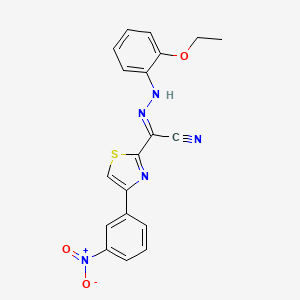 (2E)-N-(2-ethoxyanilino)-4-(3-nitrophenyl)-1,3-thiazole-2-carboximidoyl cyanide