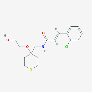 molecular formula C17H22ClNO3S B2862131 (E)-3-(2-chlorophenyl)-N-((4-(2-hydroxyethoxy)tetrahydro-2H-thiopyran-4-yl)methyl)acrylamide CAS No. 2321333-02-0