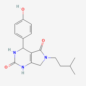 molecular formula C17H21N3O3 B2862132 4-(4-hydroxyphenyl)-6-isopentyl-3,4,6,7-tetrahydro-1H-pyrrolo[3,4-d]pyrimidine-2,5-dione CAS No. 930547-85-6