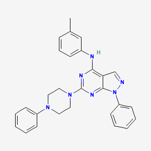 N-(3-methylphenyl)-1-phenyl-6-(4-phenylpiperazin-1-yl)-1H-pyrazolo[3,4-d]pyrimidin-4-amine