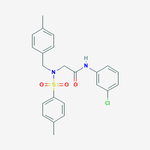 molecular formula C23H23ClN2O3S B286214 N-(3-chlorophenyl)-2-{(4-methylbenzyl)[(4-methylphenyl)sulfonyl]amino}acetamide 