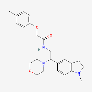 molecular formula C24H31N3O3 B2862144 N-(2-(1-methylindolin-5-yl)-2-morpholinoethyl)-2-(p-tolyloxy)acetamide CAS No. 921895-87-6