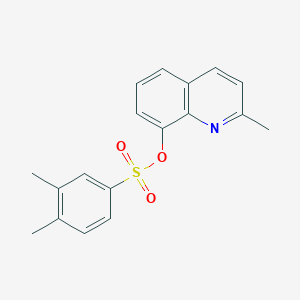 molecular formula C18H17NO3S B2862147 2-Methylquinolin-8-yl 3,4-dimethylbenzene-1-sulfonate CAS No. 491603-52-2
