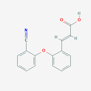 molecular formula C16H11NO3 B2862152 (2E)-3-[2-(2-cyanophenoxy)phenyl]prop-2-enoic acid CAS No. 851975-09-2