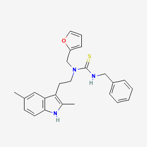 3-benzyl-1-(2-(2,5-dimethyl-1H-indol-3-yl)ethyl)-1-(furan-2-ylmethyl)thiourea