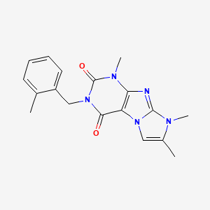 molecular formula C18H19N5O2 B2862166 1,7,8-trimethyl-3-(2-methylbenzyl)-1H-imidazo[2,1-f]purine-2,4(3H,8H)-dione CAS No. 887461-37-2