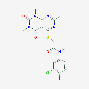 N-(3-chloro-4-methylphenyl)-2-((2,6,8-trimethyl-5,7-dioxo-5,6,7,8-tetrahydropyrimido[4,5-d]pyrimidin-4-yl)thio)acetamide