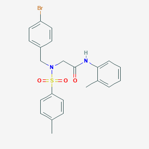 molecular formula C23H23BrN2O3S B286218 2-{(4-bromobenzyl)[(4-methylphenyl)sulfonyl]amino}-N-(2-methylphenyl)acetamide 
