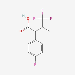 molecular formula C11H10F4O2 B2862204 4,4,4-Trifluoro-2-(4-fluorophenyl)-3-methylbutanoic acid CAS No. 2416230-72-1