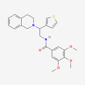 molecular formula C25H28N2O4S B2862218 N-(2-(3,4-二氢异喹啉-2(1H)-基)-2-(噻吩-3-基)乙基)-3,4,5-三甲氧基苯甲酰胺 CAS No. 954622-87-8