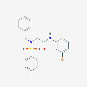 molecular formula C23H23BrN2O3S B286222 N-(3-bromophenyl)-2-{(4-methylbenzyl)[(4-methylphenyl)sulfonyl]amino}acetamide 