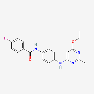 N-(4-((6-ethoxy-2-methylpyrimidin-4-yl)amino)phenyl)-4-fluorobenzamide