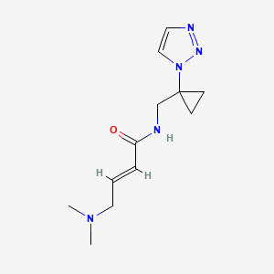 molecular formula C12H19N5O B2862236 (E)-4-(Dimethylamino)-N-[[1-(triazol-1-yl)cyclopropyl]methyl]but-2-enamide CAS No. 2411326-13-9