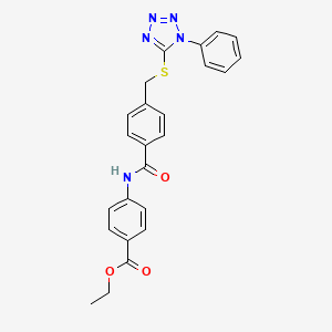 Ethyl 4-[[4-[(1-phenyltetrazol-5-yl)sulfanylmethyl]benzoyl]amino]benzoate