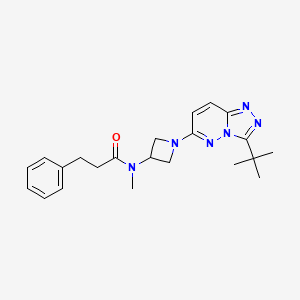 molecular formula C22H28N6O B2862253 N-(1-(3-(tert-butyl)-[1,2,4]triazolo[4,3-b]pyridazin-6-yl)azetidin-3-yl)-N-methyl-3-phenylpropanamide CAS No. 2320824-55-1