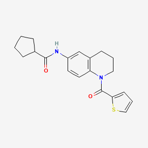 N-[1-(thiophene-2-carbonyl)-3,4-dihydro-2H-quinolin-6-yl]cyclopentanecarboxamide
