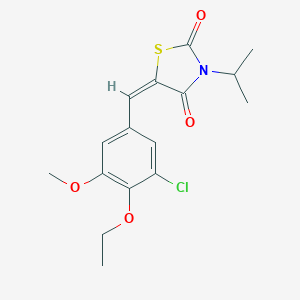 molecular formula C16H18ClNO4S B286226 (5E)-5-[(3-chloro-4-ethoxy-5-methoxyphenyl)methylidene]-3-propan-2-yl-1,3-thiazolidine-2,4-dione 