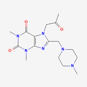 1,3-dimethyl-8-((4-methylpiperazin-1-yl)methyl)-7-(2-oxopropyl)-1H-purine-2,6(3H,7H)-dione