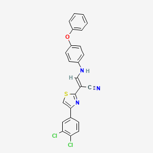 (E)-2-(4-(3,4-dichlorophenyl)thiazol-2-yl)-3-((4-phenoxyphenyl)amino)acrylonitrile