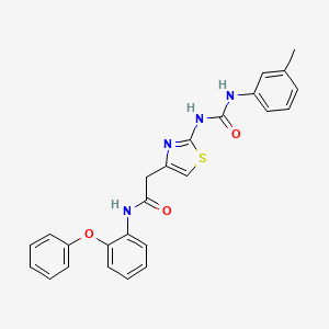 molecular formula C25H22N4O3S B2862288 N-(2-phenoxyphenyl)-2-(2-(3-(m-tolyl)ureido)thiazol-4-yl)acetamide CAS No. 921475-06-1