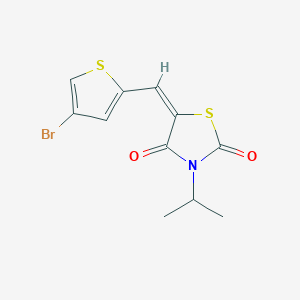 molecular formula C11H10BrNO2S2 B286229 (5E)-5-[(4-bromothiophen-2-yl)methylidene]-3-(propan-2-yl)-1,3-thiazolidine-2,4-dione 