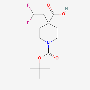 molecular formula C13H21F2NO4 B2862303 4-(2,2-Difluoroethyl)-1-[(2-methylpropan-2-yl)oxycarbonyl]piperidine-4-carboxylic acid CAS No. 1519149-94-0