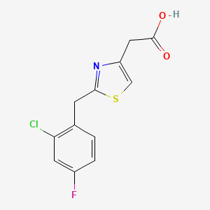2-{2-[(2-Chloro-4-fluorophenyl)methyl]-1,3-thiazol-4-yl}acetic acid