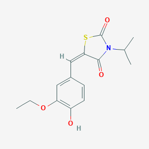 molecular formula C15H17NO4S B286231 (5E)-5-(3-ethoxy-4-hydroxybenzylidene)-3-(propan-2-yl)-1,3-thiazolidine-2,4-dione 