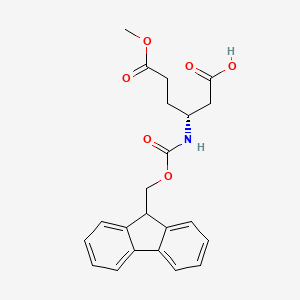 molecular formula C22H23NO6 B2862310 (3R)-3-(9H-芴-9-基甲氧羰基氨基)-6-甲氧基-6-氧代己酸 CAS No. 2243501-52-0