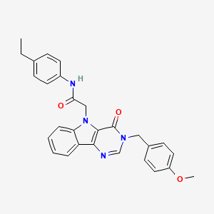 molecular formula C28H26N4O3 B2862315 N-(4-乙基苯基)-2-(3-(4-甲氧基苄基)-4-氧代-3H-嘧啶并[5,4-b]吲哚-5(4H)-基)乙酰胺 CAS No. 1189876-02-5