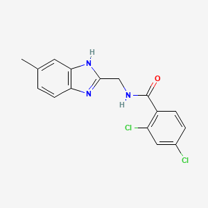 molecular formula C16H13Cl2N3O B2862324 2,4-二氯-N-((5-甲基-1H-1,3-苯并咪唑-2-基)甲基)苯甲酰胺 CAS No. 338410-52-9