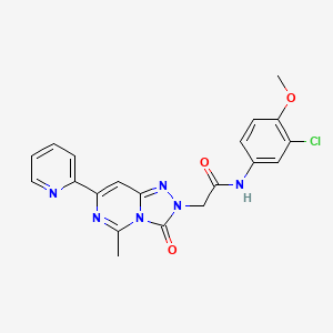 molecular formula C20H17ClN6O3 B2862330 N-(3-chloro-4-methoxyphenyl)-2-(5-methyl-3-oxo-7-pyridin-2-yl[1,2,4]triazolo[4,3-c]pyrimidin-2(3H)-yl)acetamide CAS No. 1251557-90-0