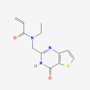molecular formula C12H13N3O2S B2862334 N-Ethyl-N-[(4-oxo-3H-thieno[3,2-d]pyrimidin-2-yl)methyl]prop-2-enamide CAS No. 2361641-67-8