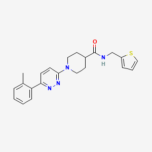 molecular formula C22H24N4OS B2862335 N-(thiophen-2-ylmethyl)-1-(6-(o-tolyl)pyridazin-3-yl)piperidine-4-carboxamide CAS No. 1105232-97-0