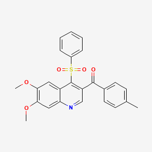 (6,7-Dimethoxy-4-(phenylsulfonyl)quinolin-3-yl)(p-tolyl)methanone