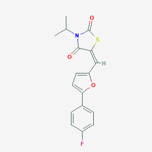 molecular formula C17H14FNO3S B286234 5-{[5-(4-Fluorophenyl)-2-furyl]methylene}-3-isopropyl-1,3-thiazolidine-2,4-dione 