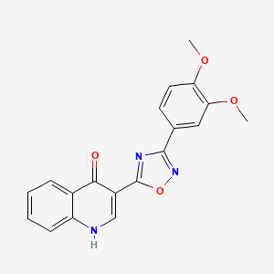 molecular formula C19H15N3O4 B2862340 3-(3-(3,4-dimethoxyphenyl)-1,2,4-oxadiazol-5-yl)quinolin-4(1H)-one CAS No. 1081112-94-8