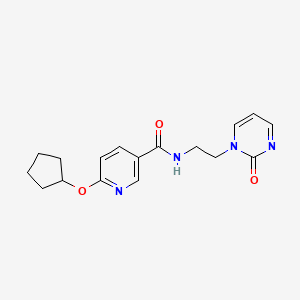 molecular formula C17H20N4O3 B2862350 6-(cyclopentyloxy)-N-(2-(2-oxopyrimidin-1(2H)-yl)ethyl)nicotinamide CAS No. 2189434-73-7